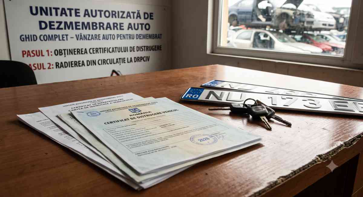 Cum vinzi o mașină pentru dezmembrat în România — ghid complet 2026